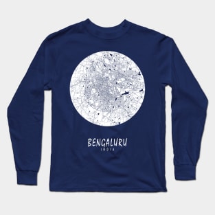 Bengaluru, India City Map - Full Moon Long Sleeve T-Shirt